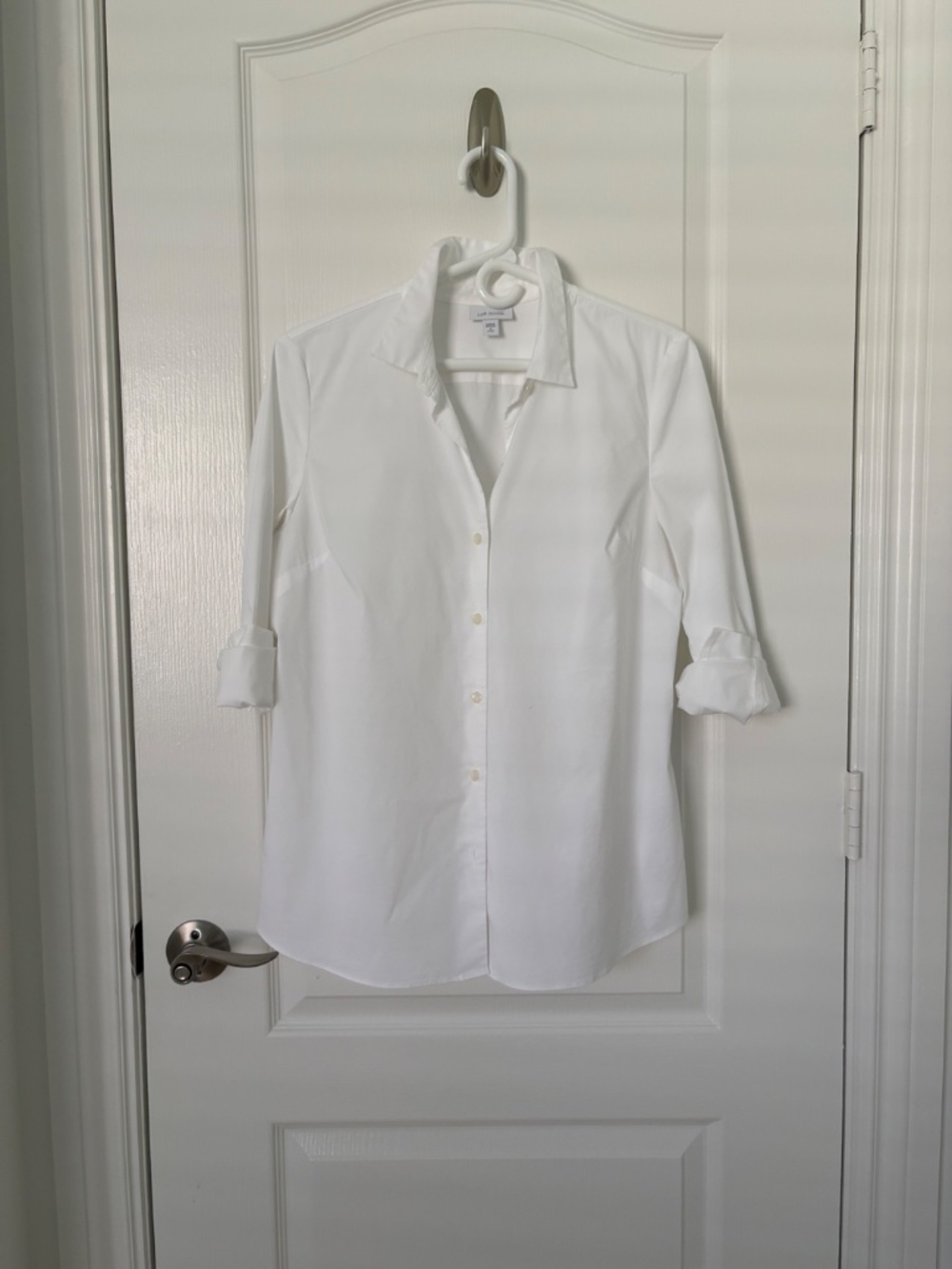 J. Jill White Shirt Collection Long Sleeve Button Down Stretch Top Petite M